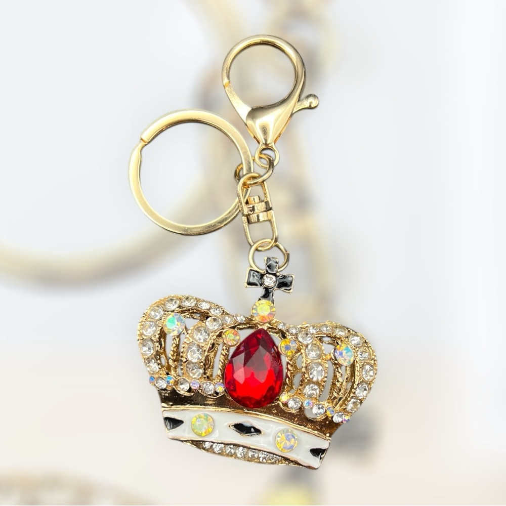 Gold and Red Royal Crown Keychain Bag Charm♥️👑